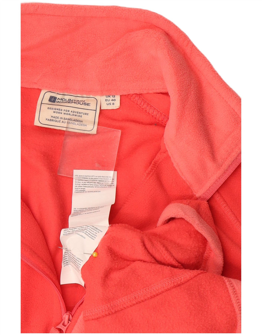 Suéter de lã feminino Mountain Warehouse com zíper e gola UK 12 médio laranja