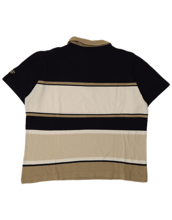 Camisa polo masculina Navigare grande algodão listrado multicolorido