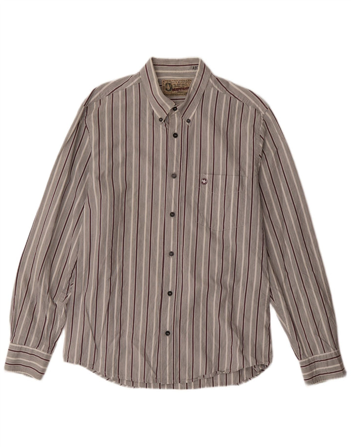 Camisa masculina Murphy & Nye Regular Fit XL listrada cinza