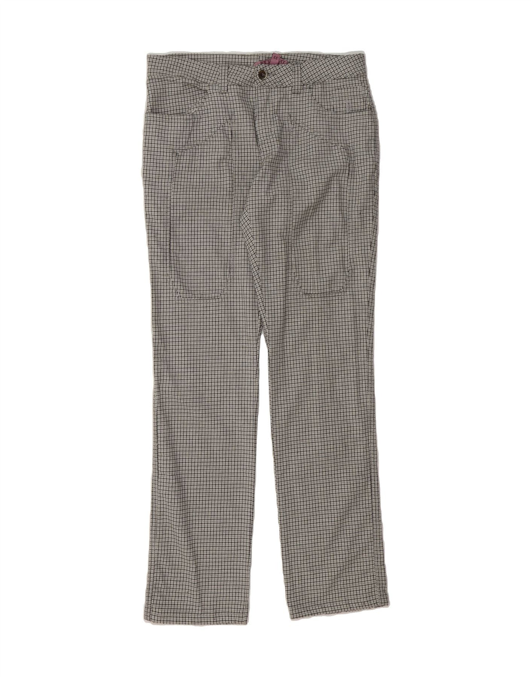 JECKERSON Womens Straight Casual Trousers W33 L33  Grey Houndstooth Cotton Vintage Jeckerson and Second-Hand Jeckerson from Messina Hembry 