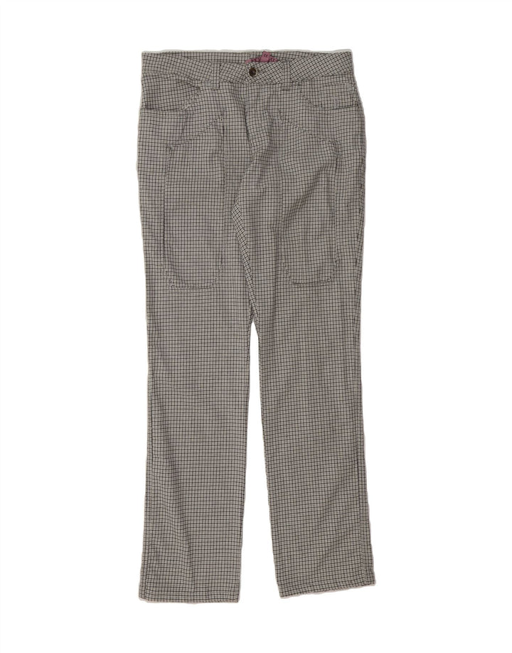 JECKERSON Womens Straight Casual Trousers W33 L33  Grey Houndstooth Cotton Vintage Jeckerson and Second-Hand Jeckerson from Messina Hembry 