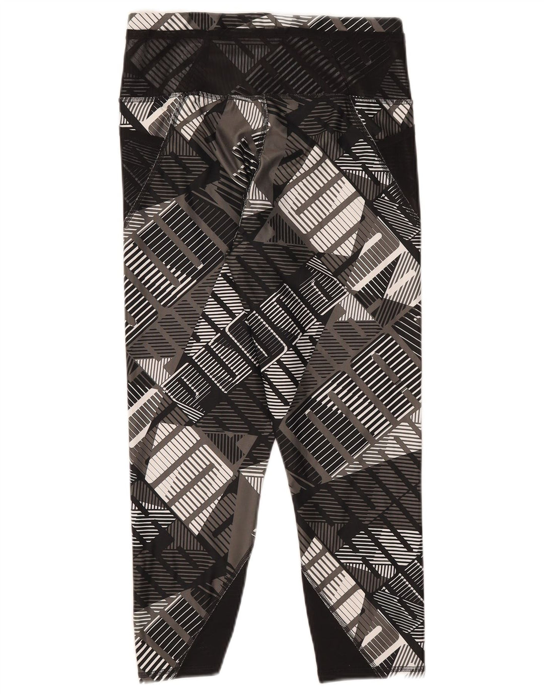 Puma Womens Capri Leggings UK 12 Poliéster Geométrico Preto Médio