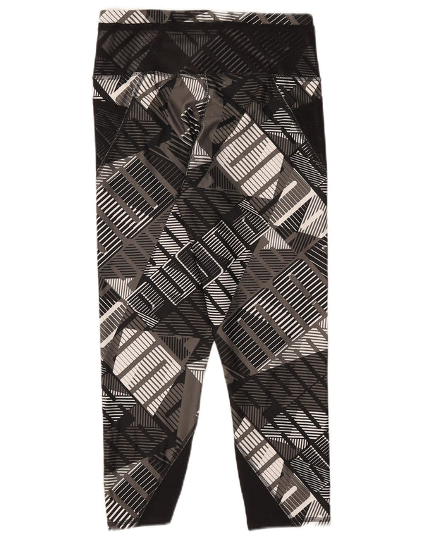 Puma Womens Capri Leggings UK 12 Poliéster Geométrico Preto Médio