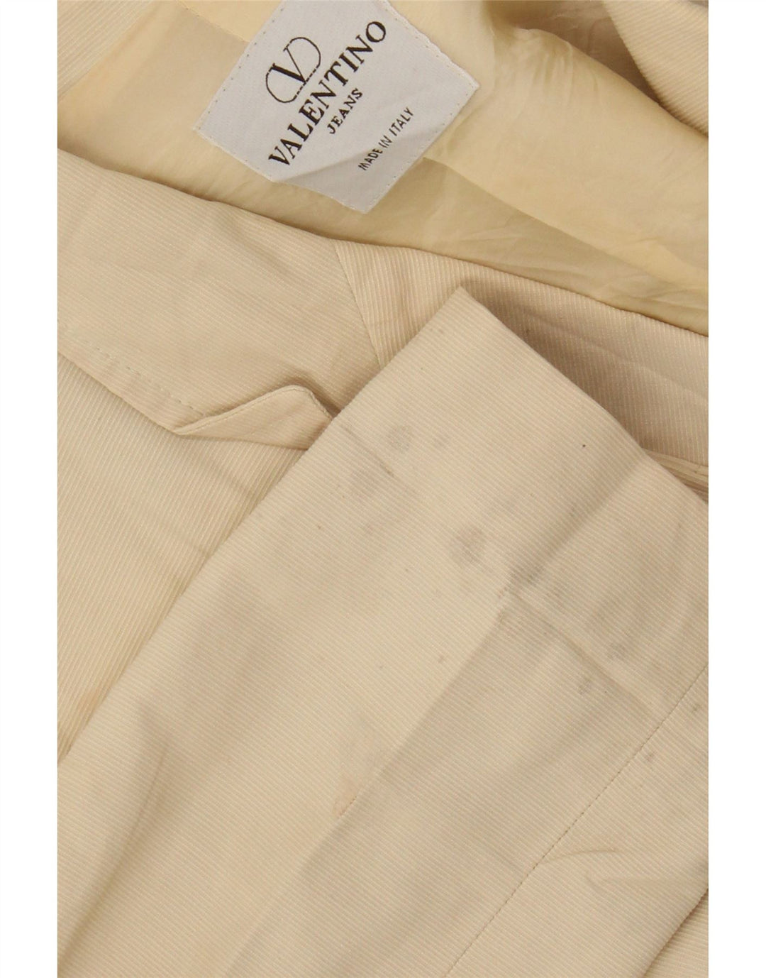 Jaqueta Blazer Feminina Valentino com 3 Botões IT 40 Pequena Risca Bege