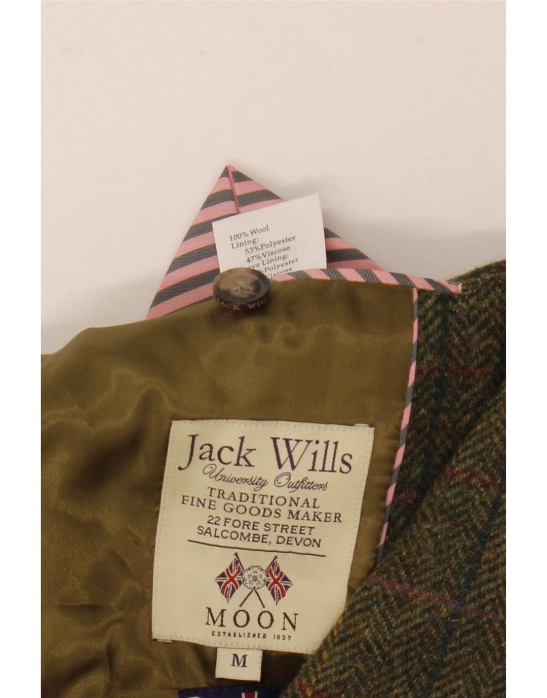 Jaqueta blazer masculina de 3 botões Jack Wills Reino Unido 38 lã verde médio