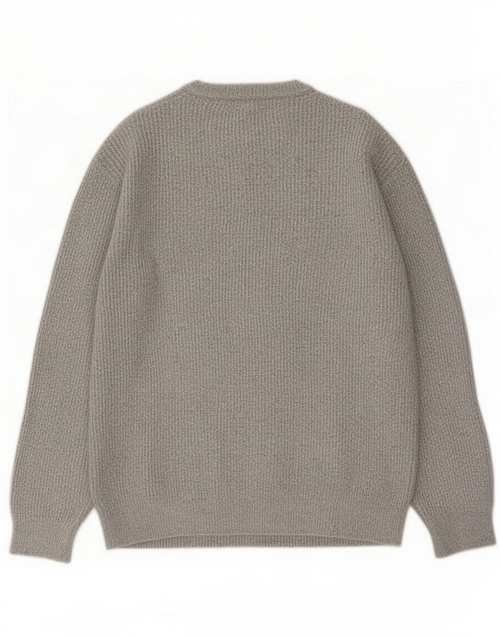 Suéter masculino Marks & Spencer com gola redonda, grande poliamida cinza