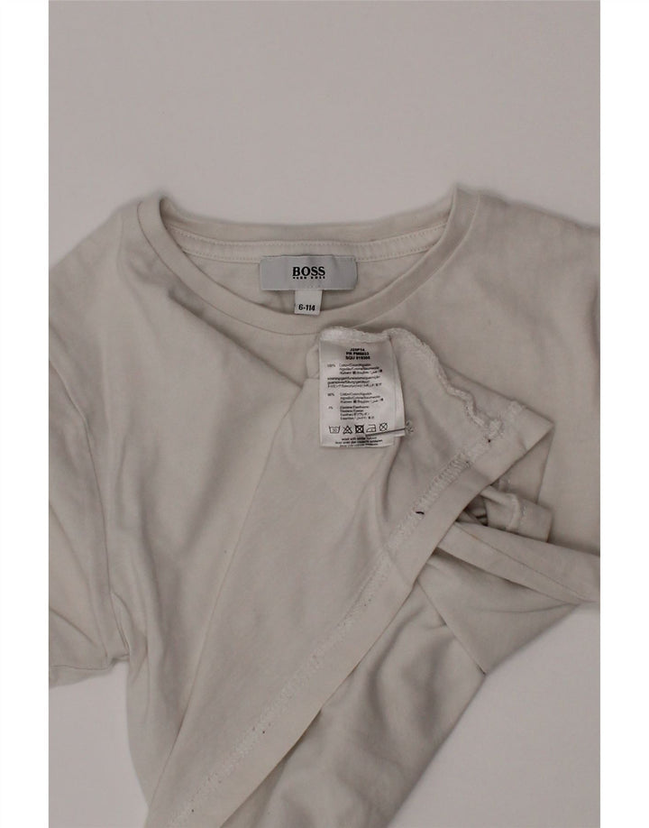 Camiseta Hugo Boss Boys Top 5-6 Anos Algodão Branco