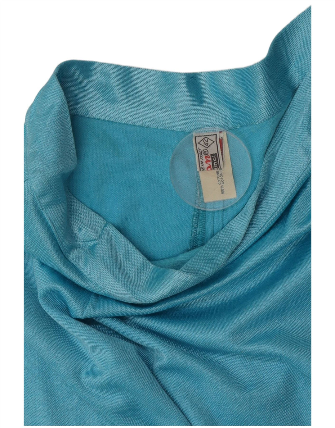 Saia lápis feminina vintage IT 42 médio W26 algodão azul