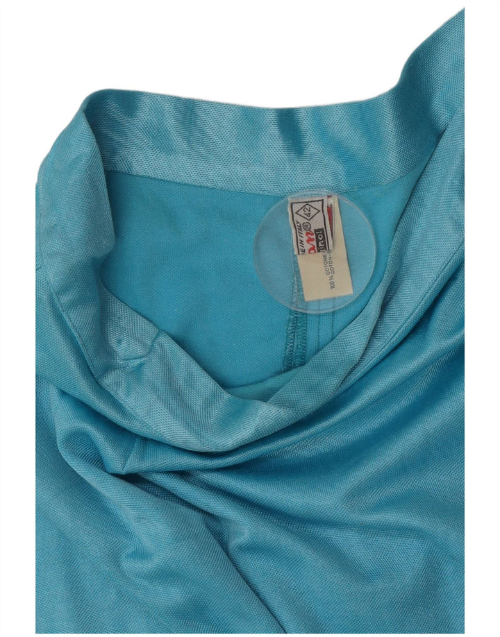 Saia lápis feminina vintage IT 42 médio W26 algodão azul