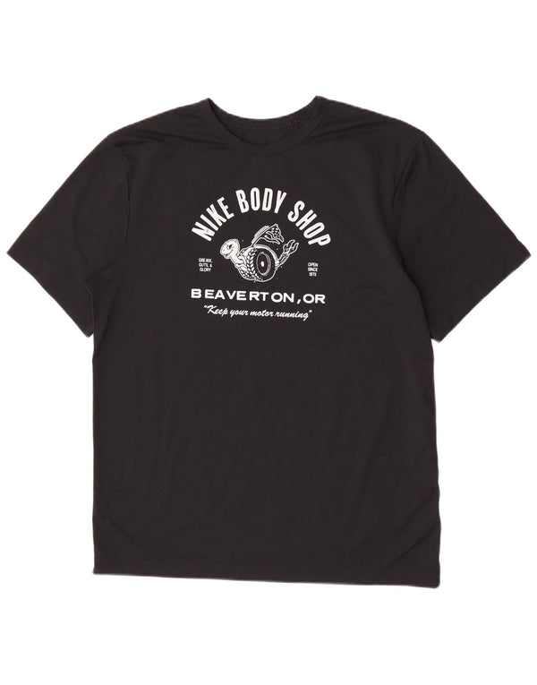 Camiseta Nike Masculina Dri Fit Graphic Top Médio Preto Poliéster
