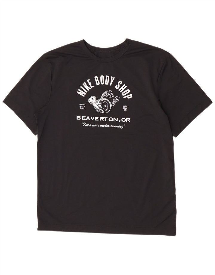 Camiseta Nike Masculina Dri Fit Graphic Top Médio Preto Poliéster