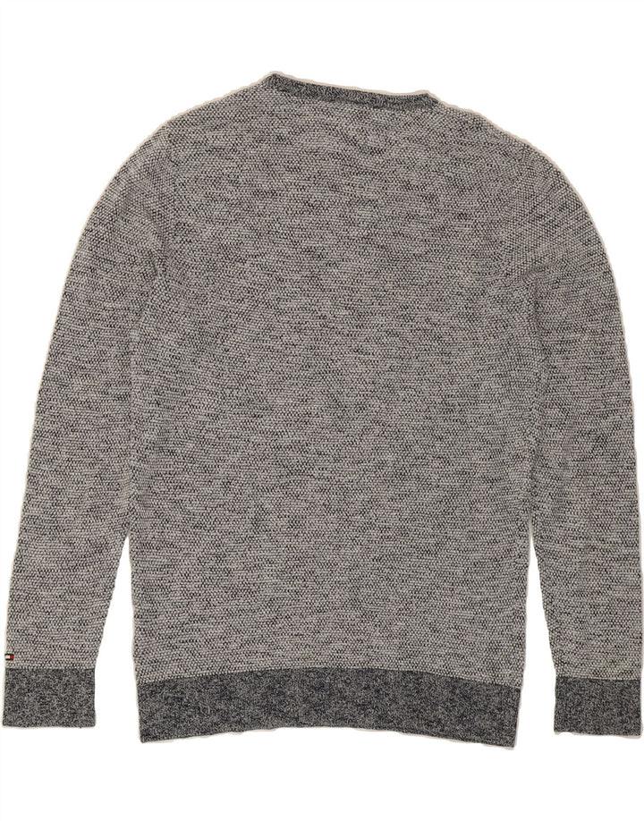 TOMMY HILFIGER Mens V-Neck Jumper Sweater Large Navy Blue Cotton Vintage Tommy Hilfiger and Second-Hand Tommy Hilfiger from Messina Hembry 