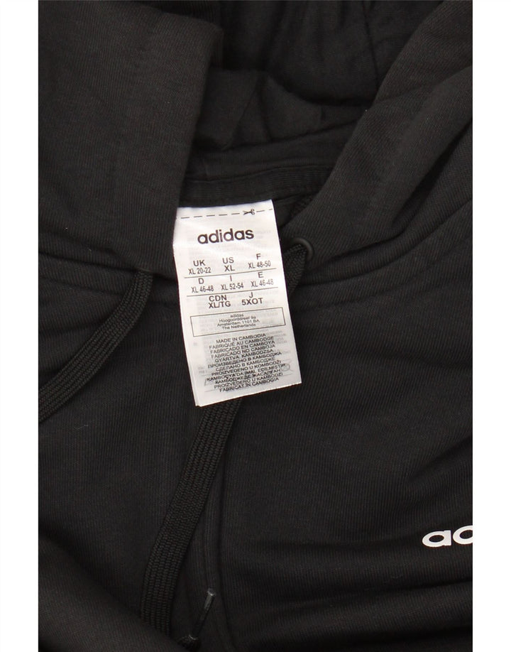 ADIDAS Suéter feminino com capuz e zíper UK 20/22 XL algodão preto