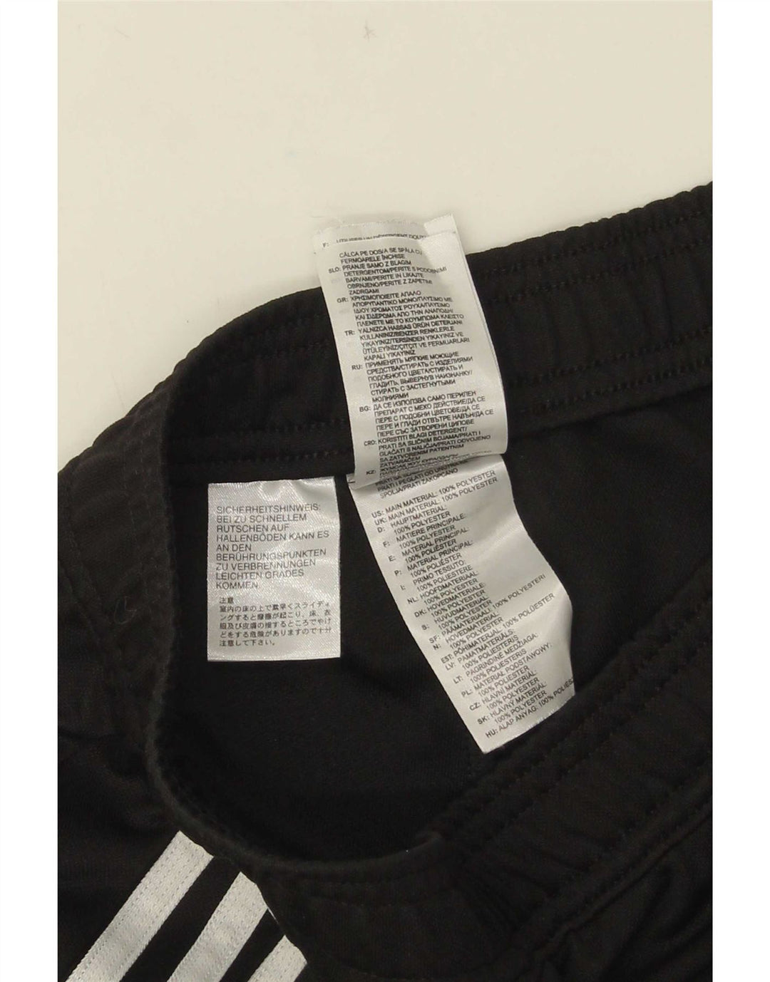 Calças de treino femininas Adidas UK 4 XS poliéster preto