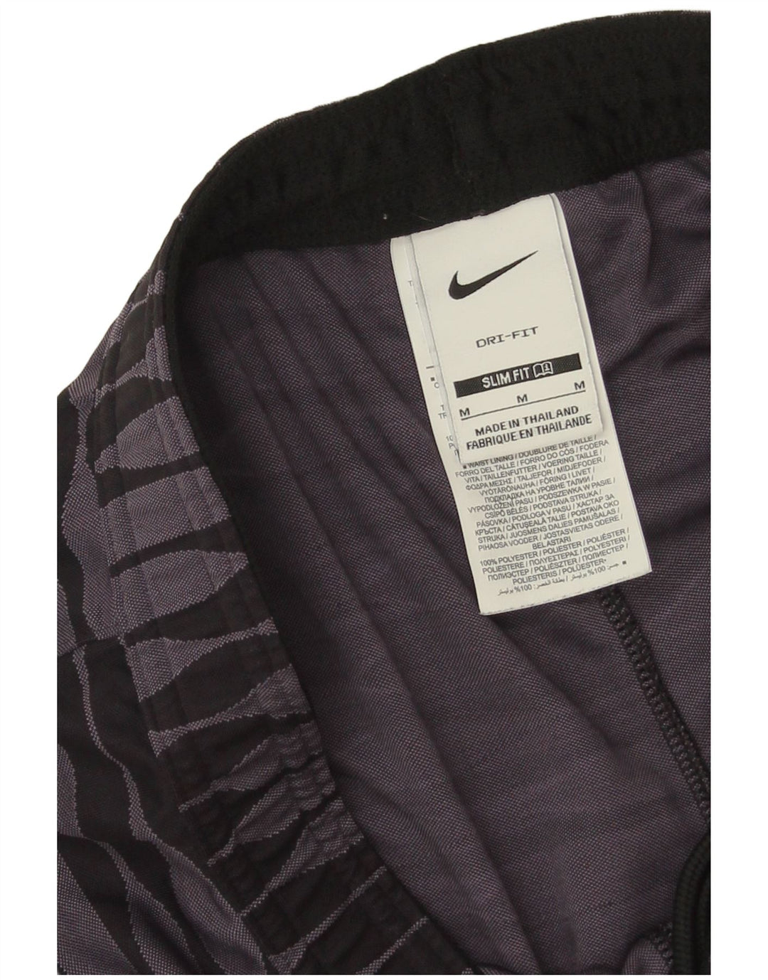 Shorts esportivos masculinos Nike Slim médio roxo geométrico poliéster