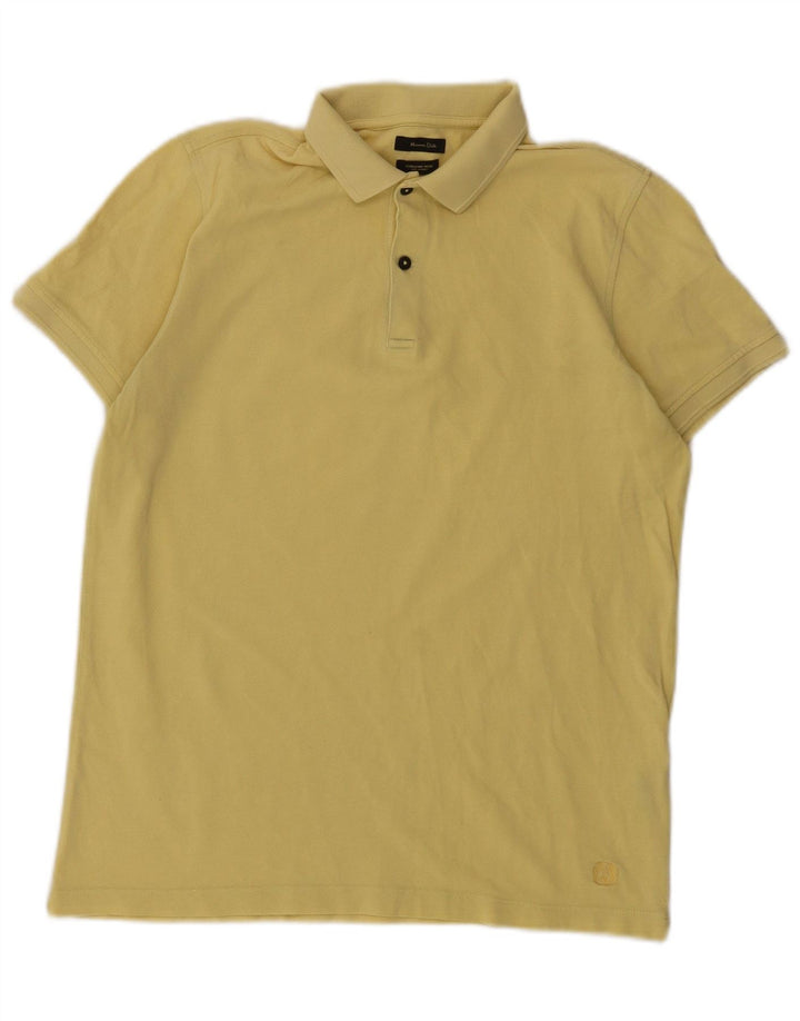 Camisa polo masculina Massimo Dutti algodão amarelo médio