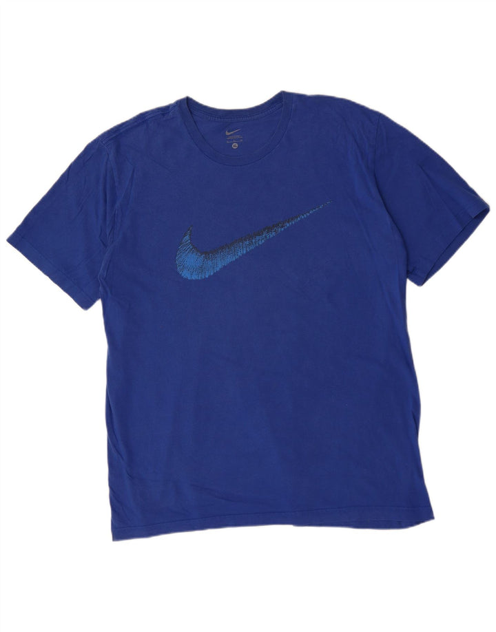 Camiseta gráfica masculina NIKE XL azul algodão