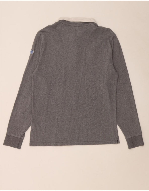 NORTH SAILS Mens Regular Fit Rugby Polo Shirt Medium Grey Colourblock