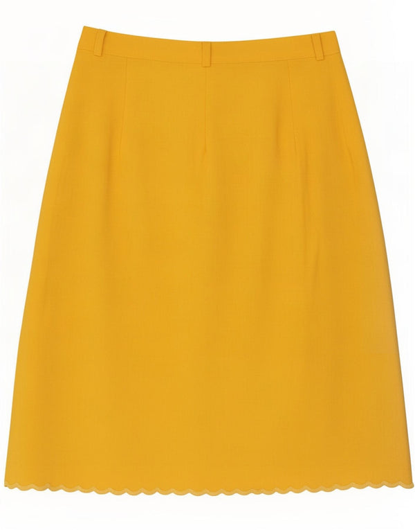 Saia feminina vintage média W28 floral amarela
