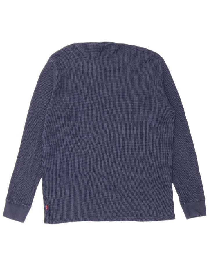 Top masculino Levi's manga comprida pequeno algodão azul marinho