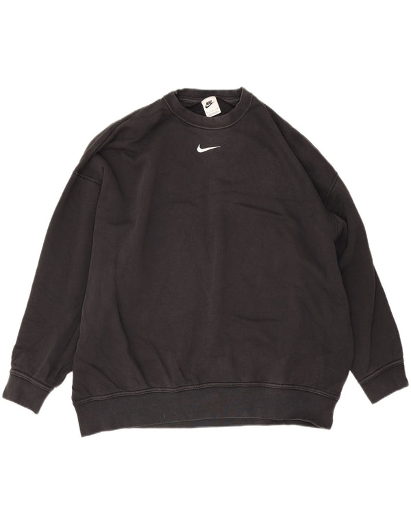 Nike masculino solto ajuste moletom jumper pequeno algodão preto