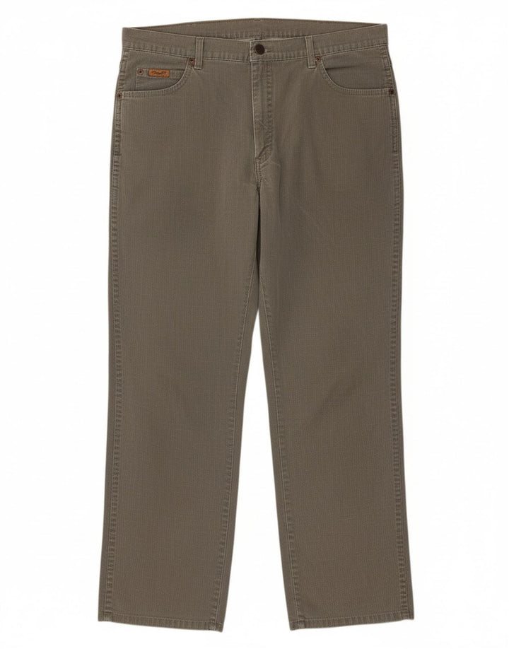 Calça casual masculina WRANGLER Texas Stretch reta W38 L30 algodão cinza