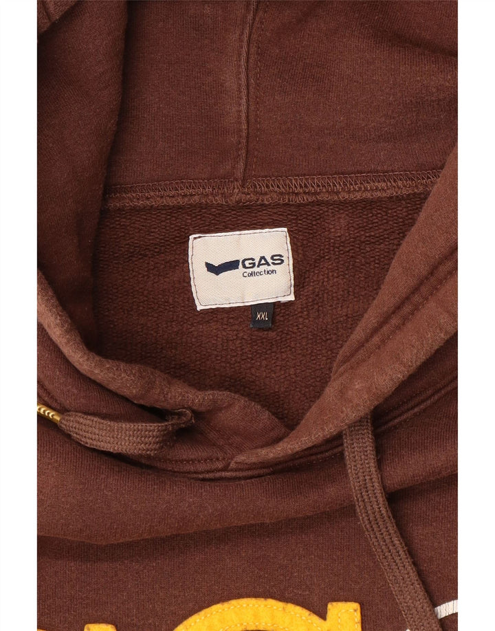Suéter com capuz gráfico masculino Gas 2XL marrom