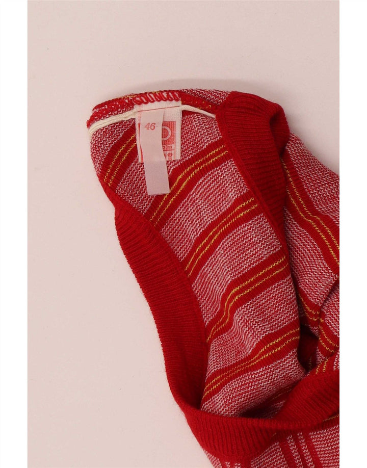 Colete feminino vintage regata IT 46 grande xadrez vermelho