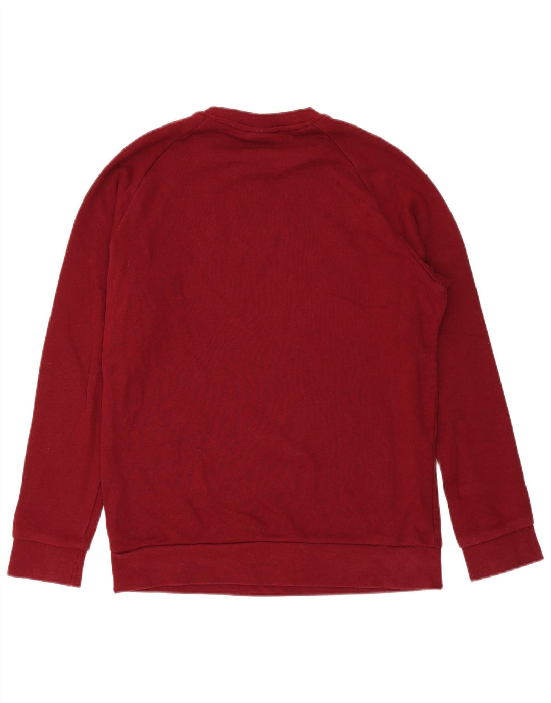 ADIDAS Mens Moletom Jumper Pequeno Algodão Borgonha