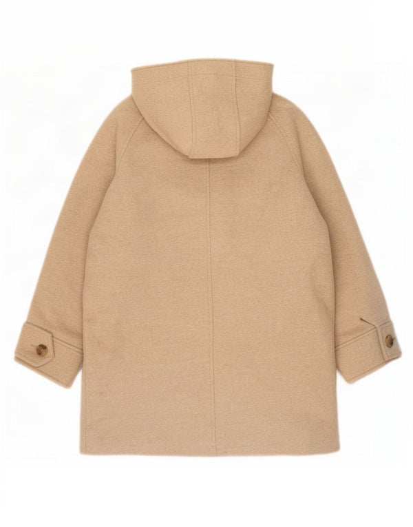 Casaco Duffle feminino com capuz Marks & Spencer Reino Unido 14 grande poliéster bege