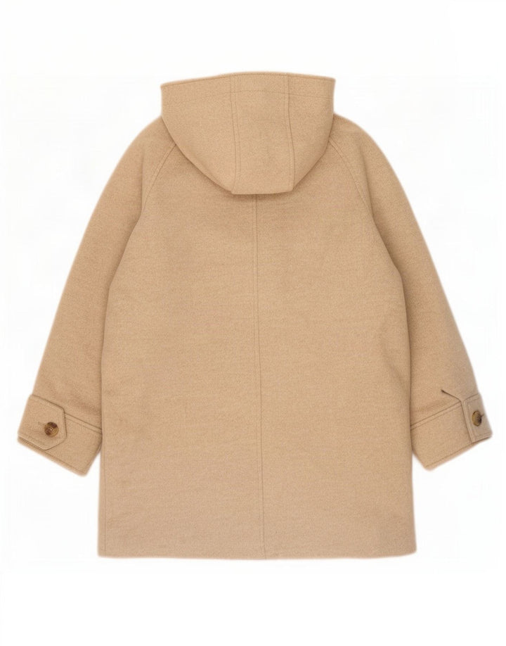 Casaco Duffle feminino com capuz Marks & Spencer Reino Unido 14 grande poliéster bege