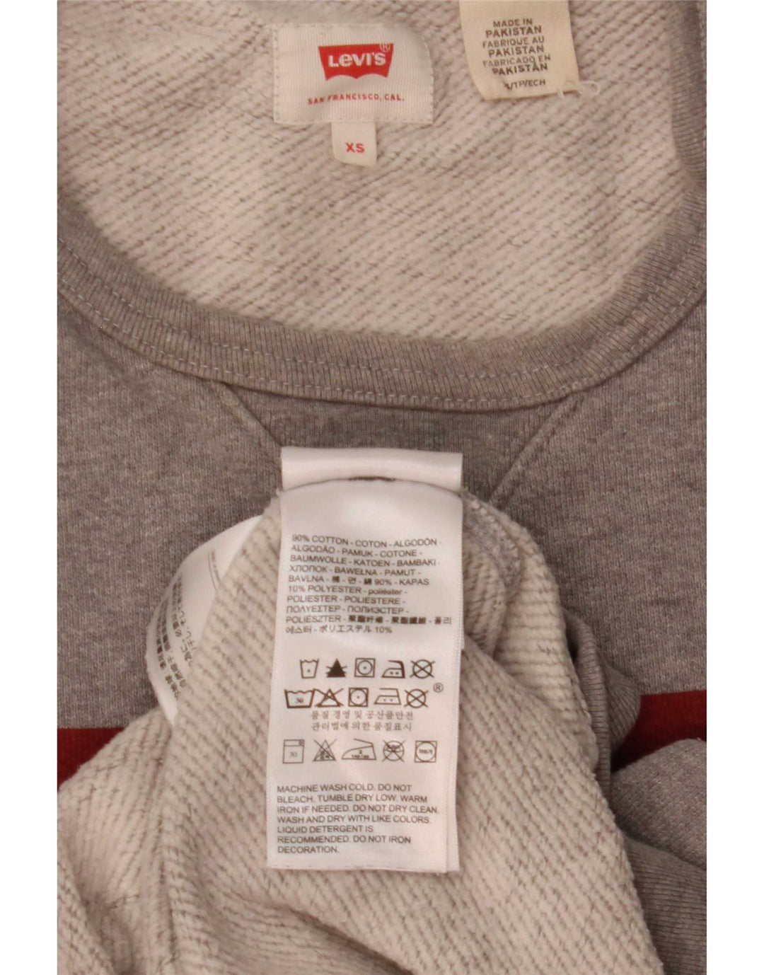 Moletom gráfico masculino Levi's Jumper XS algodão cinza