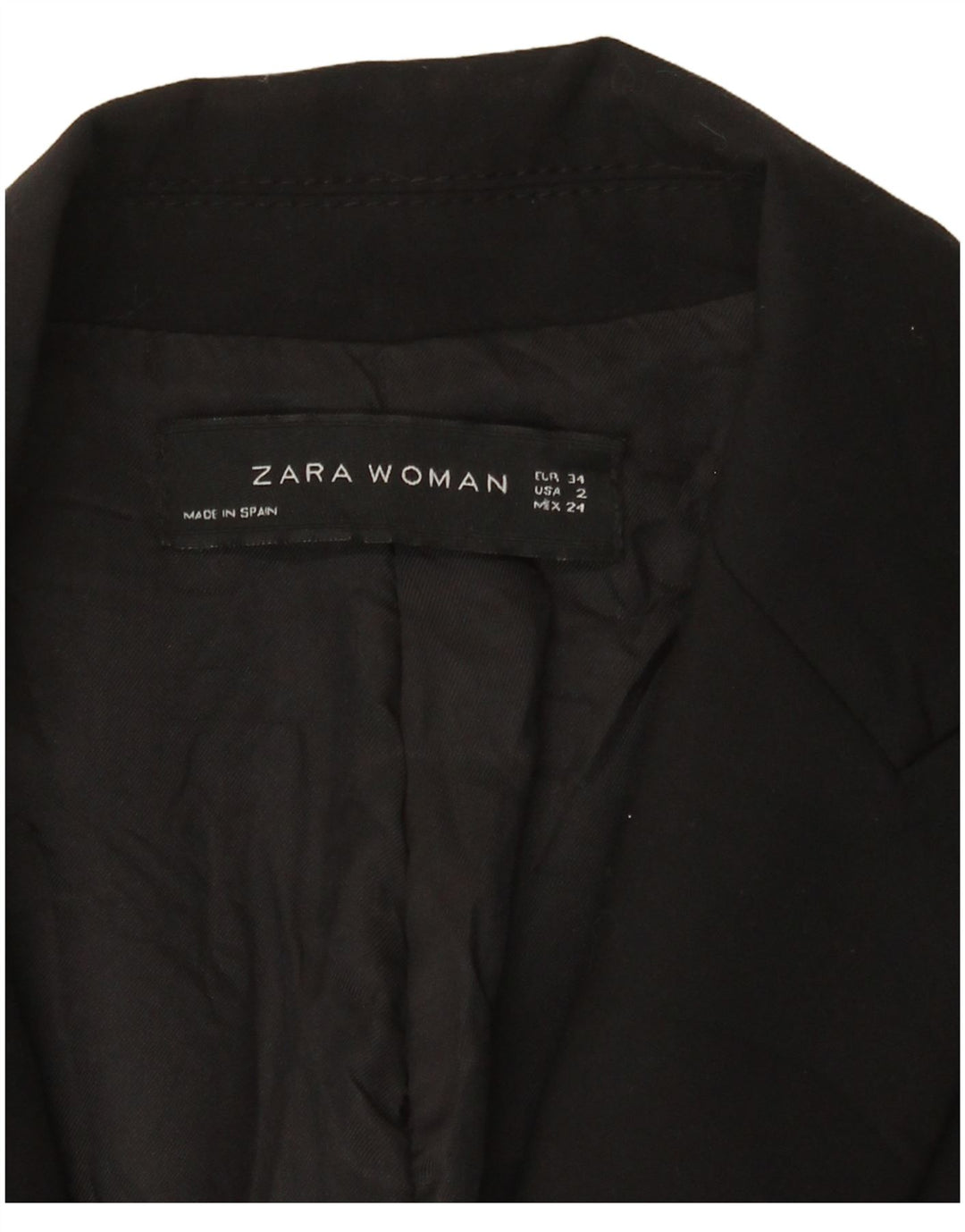 Jaqueta blazer feminina Zara com 1 botão EU 34 2XS preta