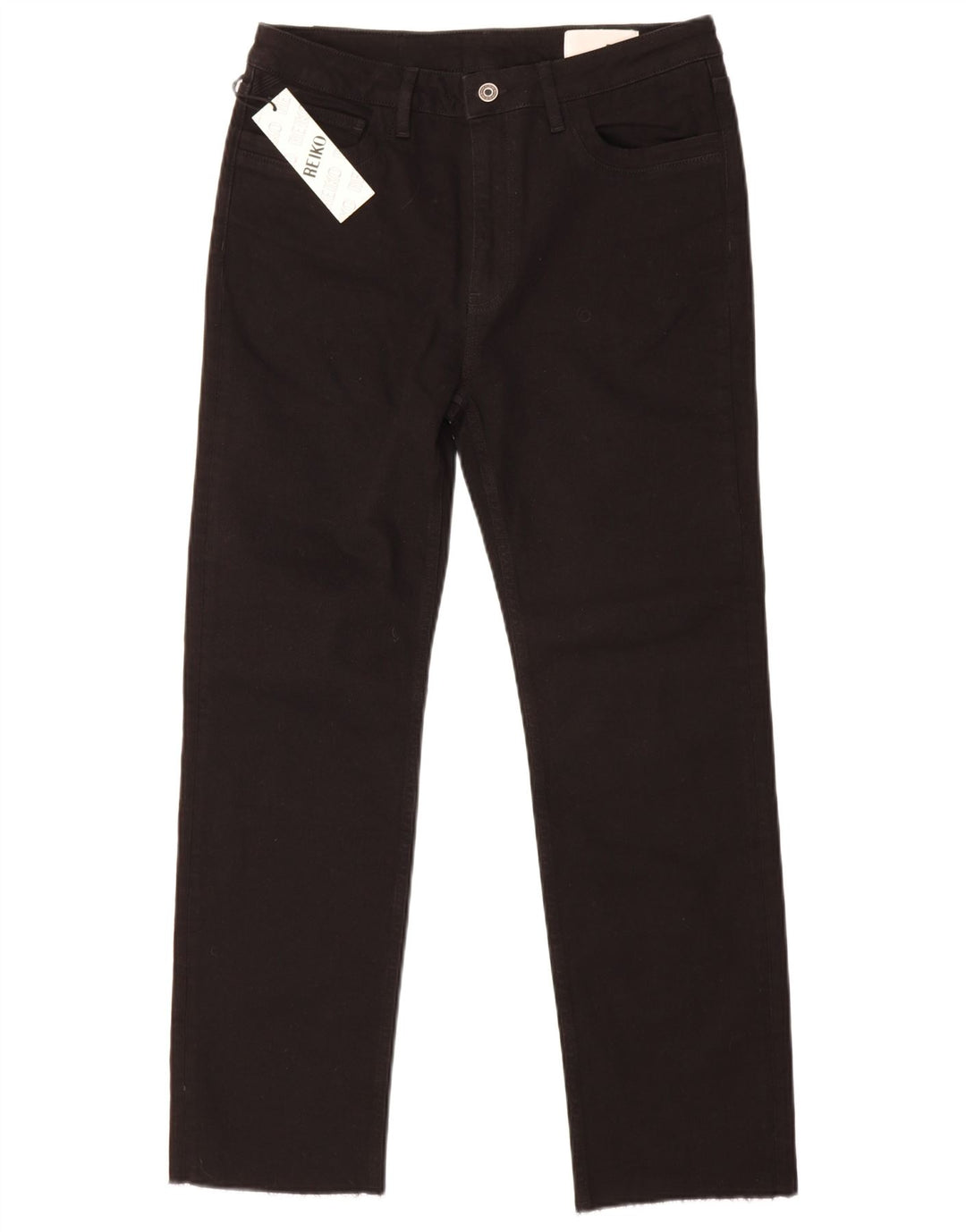 Jeans retos femininos Reiko W30 L29 algodão preto