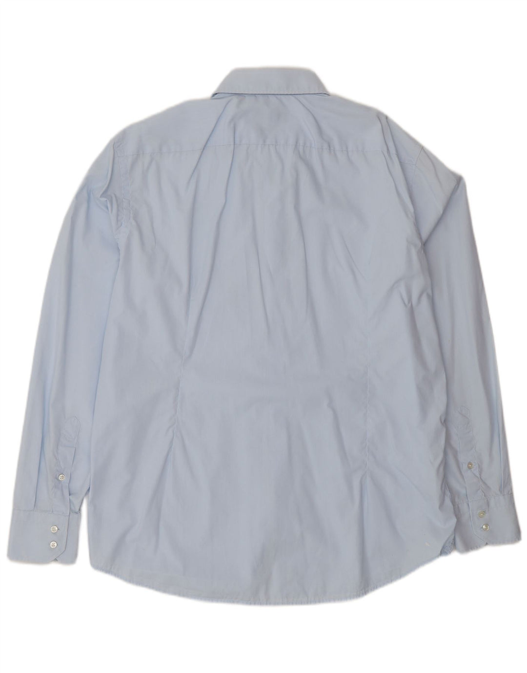 Camisa masculina Hugo Boss Regular Fit tamanho 44 17 1/2 XL algodão azul