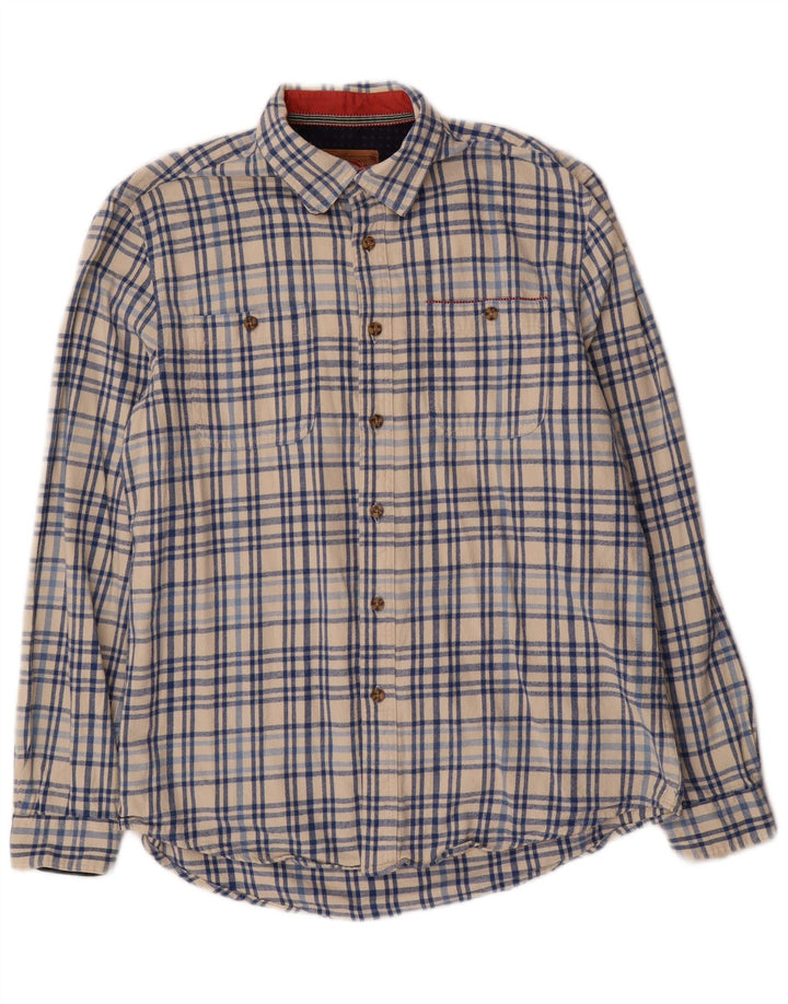 Camisa masculina de flanela Boston grande algodão xadrez branco