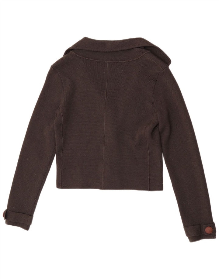 Suéter cardigã feminino Max & Co. Reino Unido 12 lã marrom médio