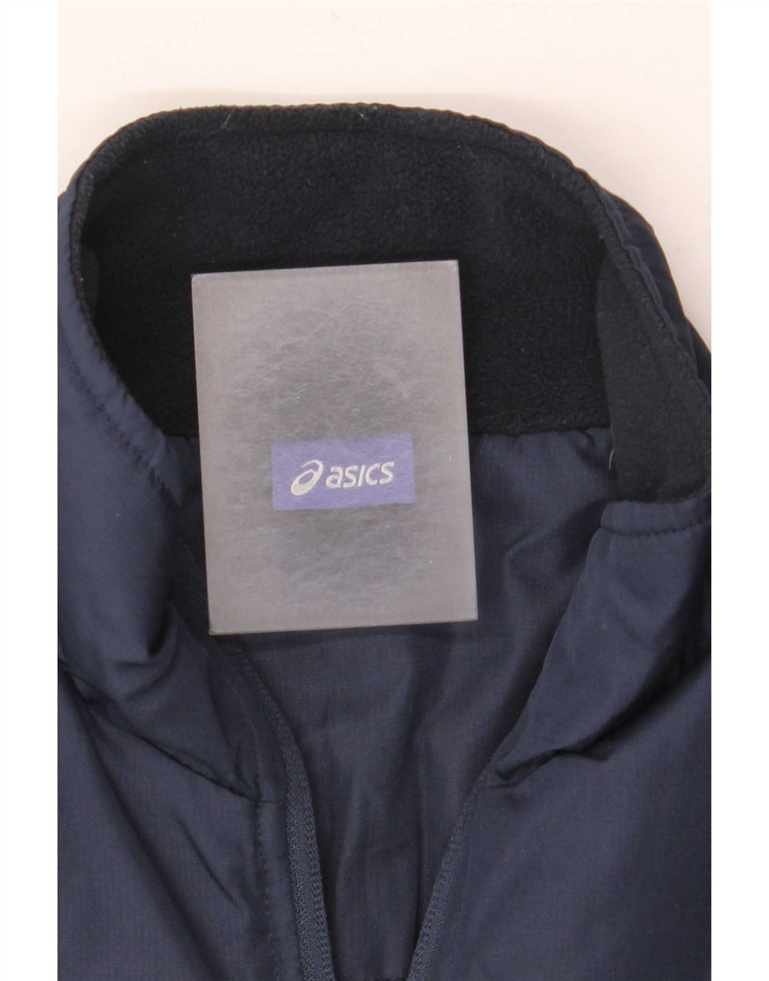 Jaqueta acolchoada masculina Asics UK 34 XS azul marinho Colourblock poliéster