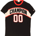 Camiseta masculina com estampa gráfica Champion médio preto colorblock algodão