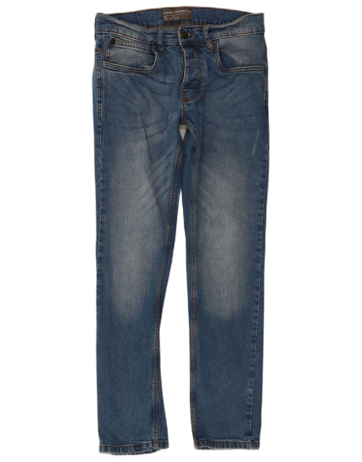 French Connection Masculino Slim Jeans W30 L30 Azul Algodão