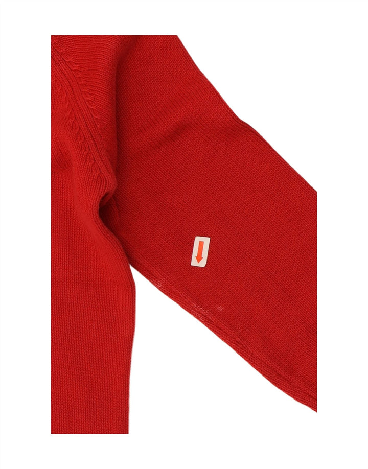 Suéter feminino Zara com gola redonda e algodão vermelho médio UK 14