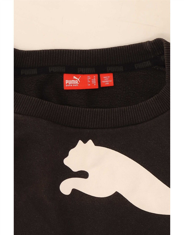 Puma Mens Graphic Moletom Jumper Médio Preto