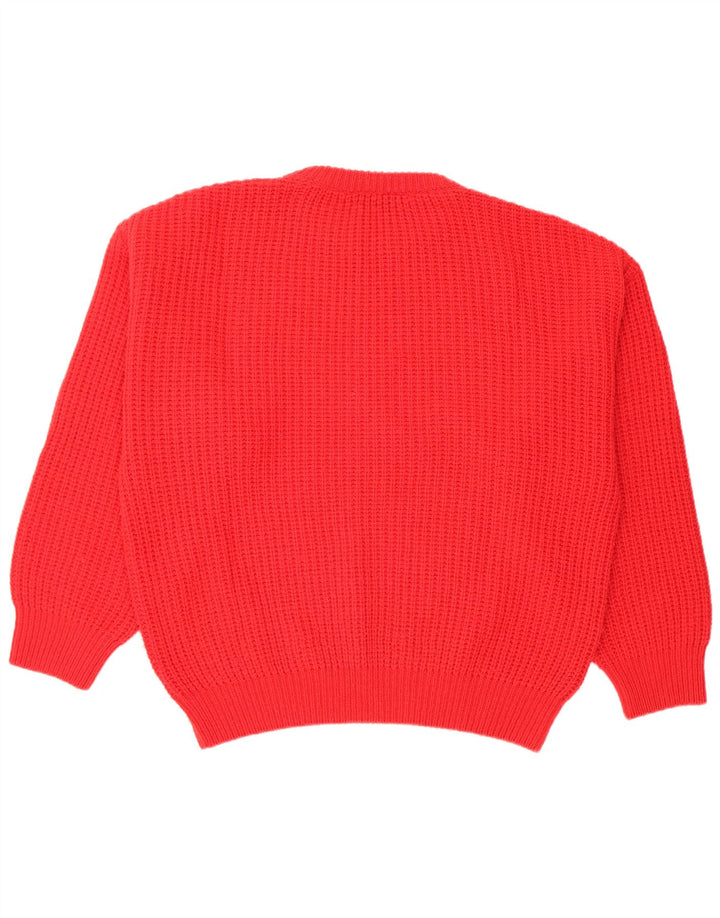 Suéter masculino Stefanel com gola redonda XL de lã vermelha