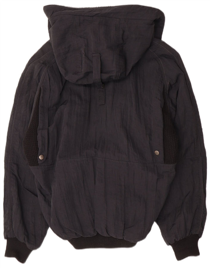 Jaqueta bomber masculina com capuz POP 84 UK 40 grande poliamida preta Colourblock