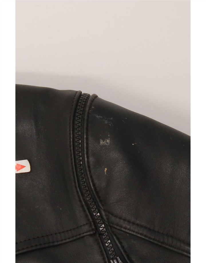Hein Gericke Jaqueta masculina de couro Racer IT 50 grande couro preto