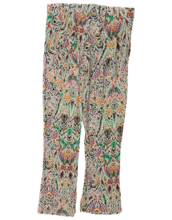 Zara Calça feminina reta casual pequena W27 L27 Paisley multicolorido