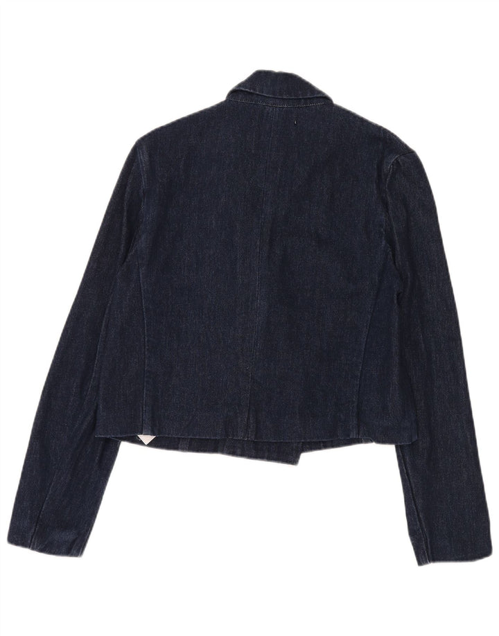 Jaqueta blazer feminina Zara com corte duplo e peito duplo, Reino Unido 10, pequena, azul marinho
