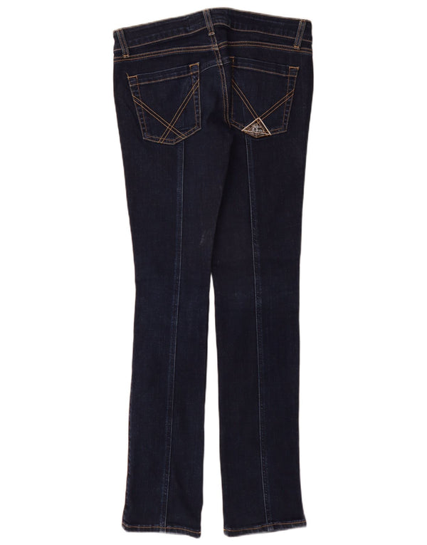 Calça jeans feminina Roy Rogers cintura baixa slim fit reta W27 L34 algodão azul