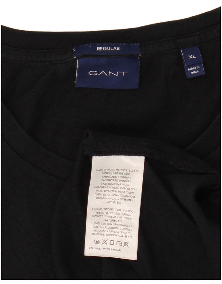 Camiseta masculina regular Gant XL algodão preto