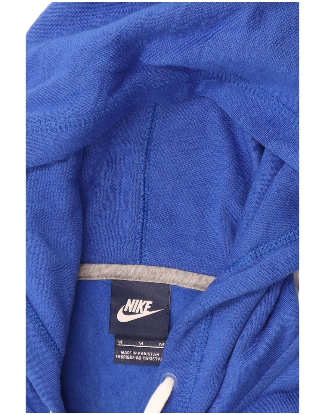 Suéter feminino Nike com capuz e zíper gráfico UK 14 médio azul algodão